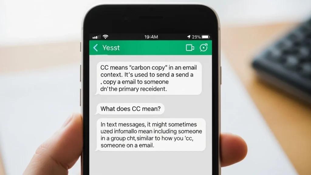 what cc mean in text