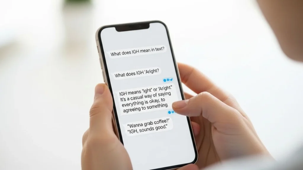 what dose igh mean in text
