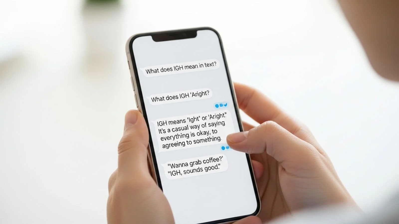 what dose igh mean in text