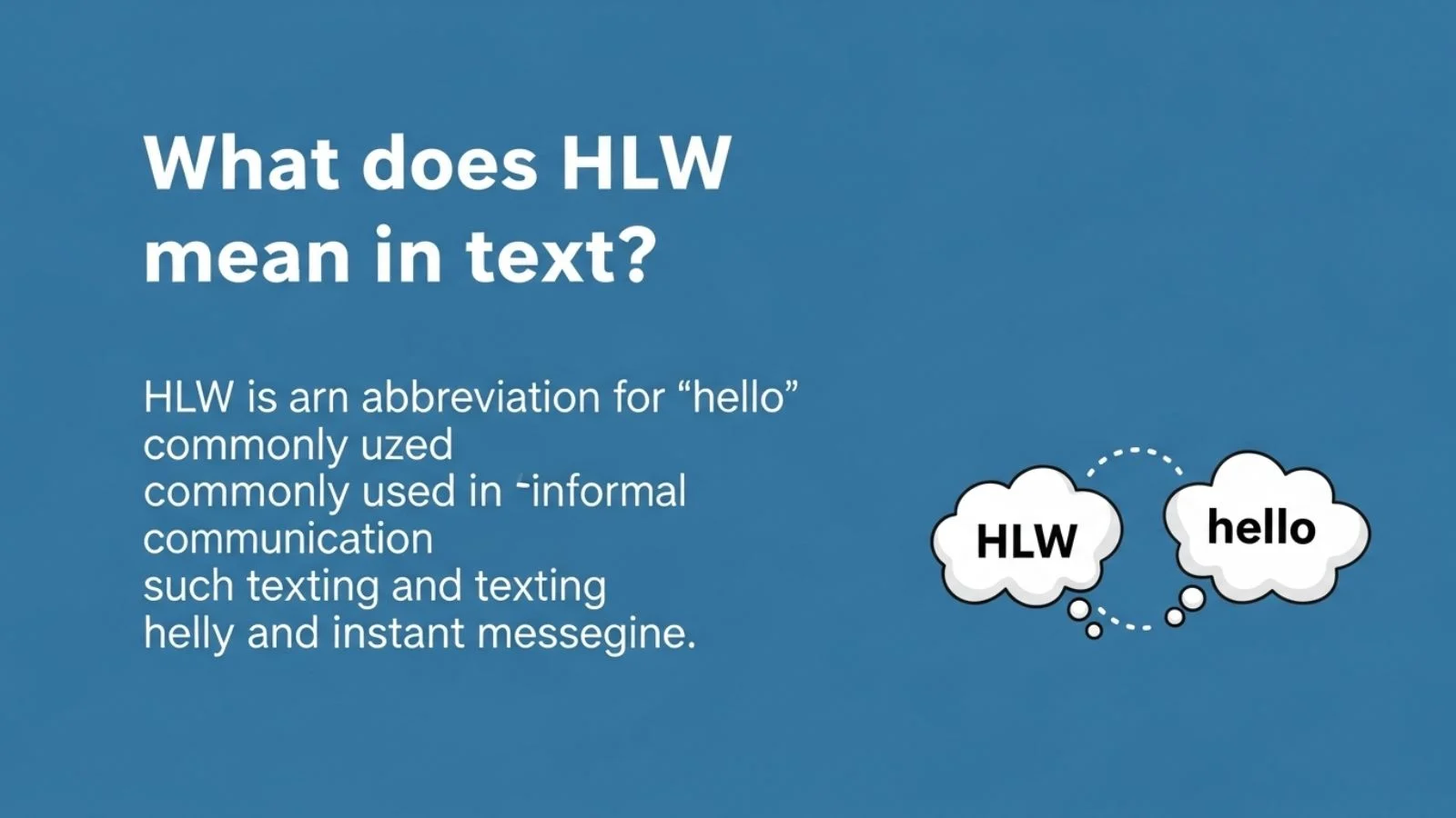 what does hlw mean in text