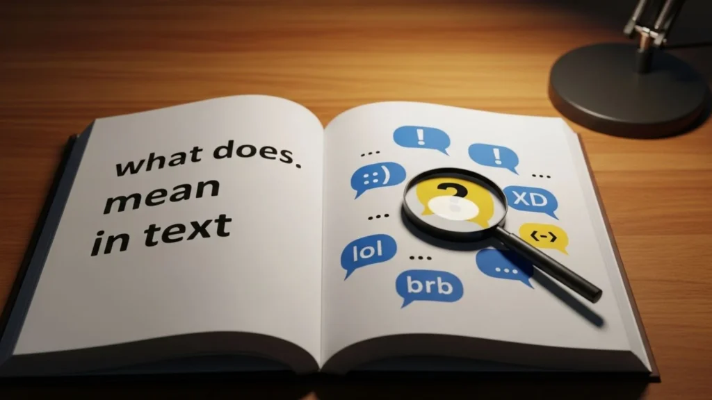 what does. mean in text