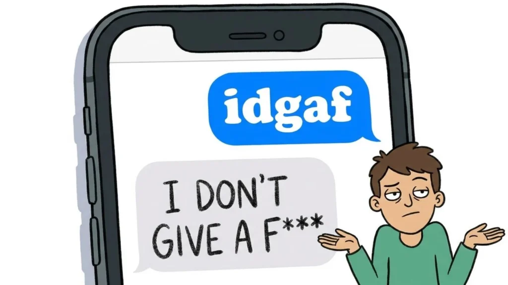 what is idgaf mean in text