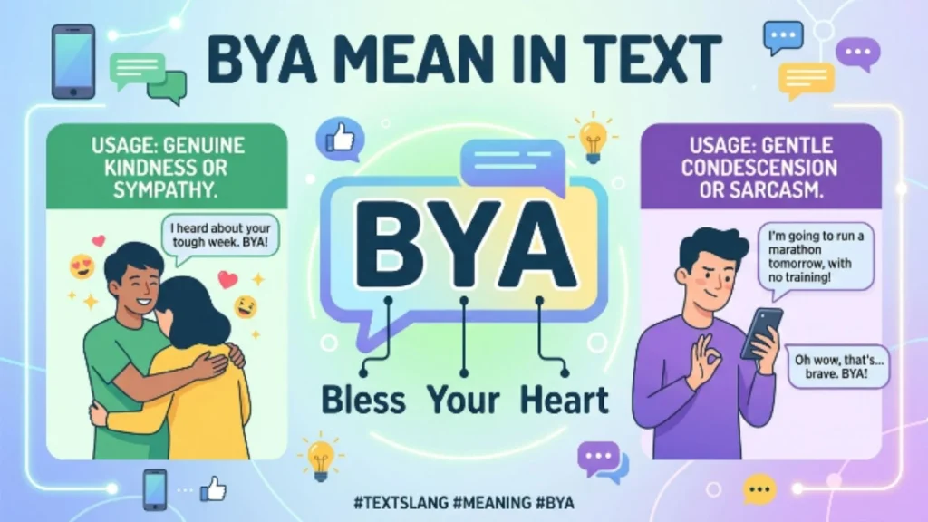 bya mean in text