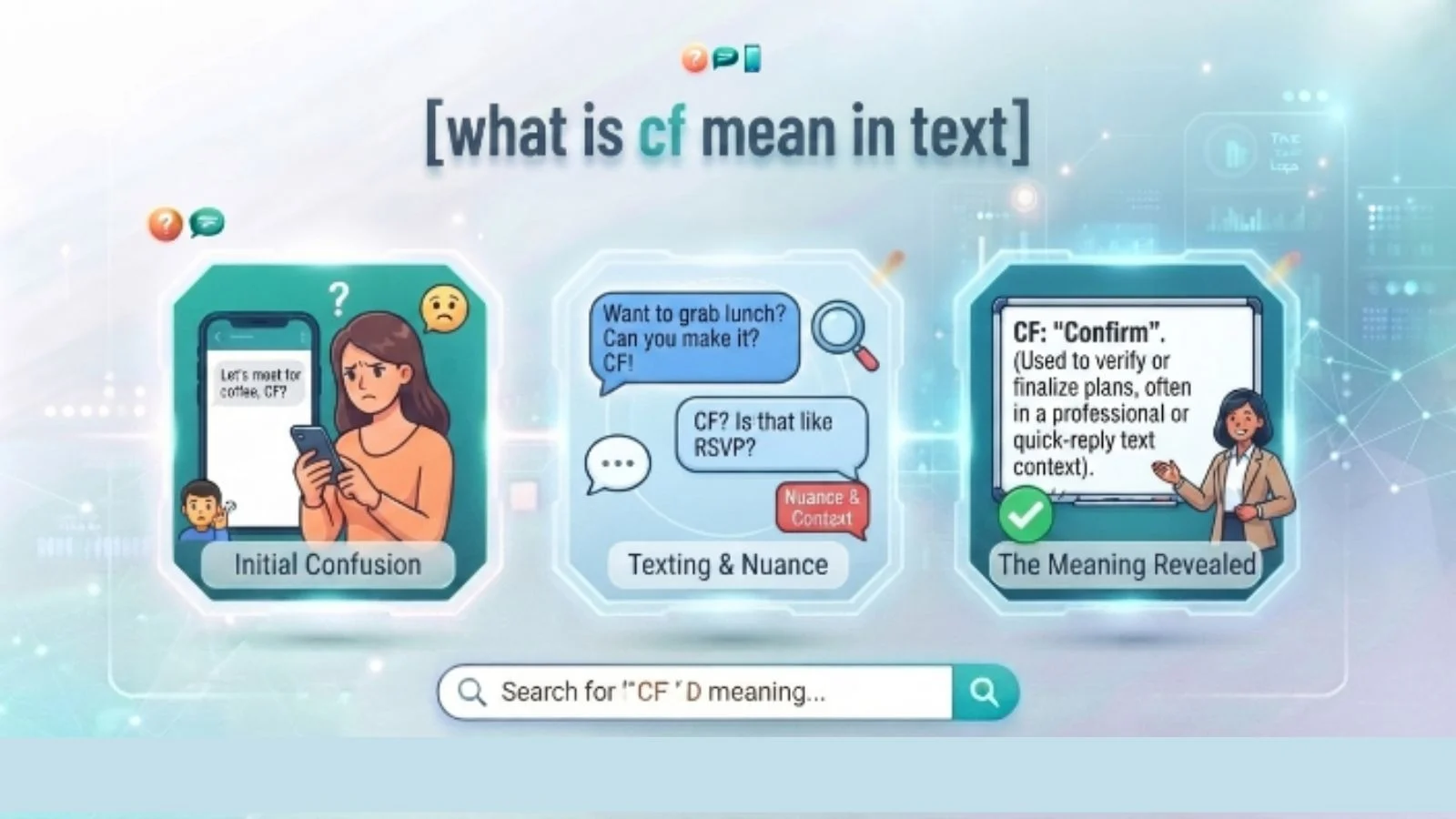 what is cf mean in text