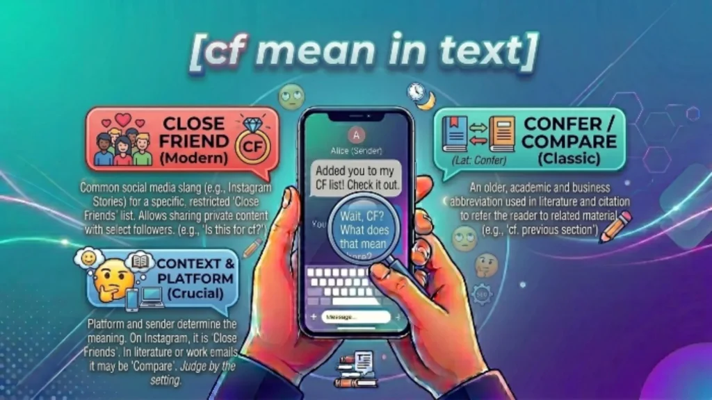 cf mean in text