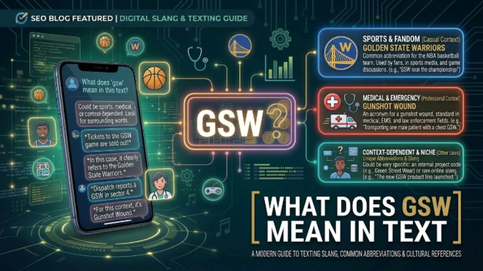 what does gsw mean in text